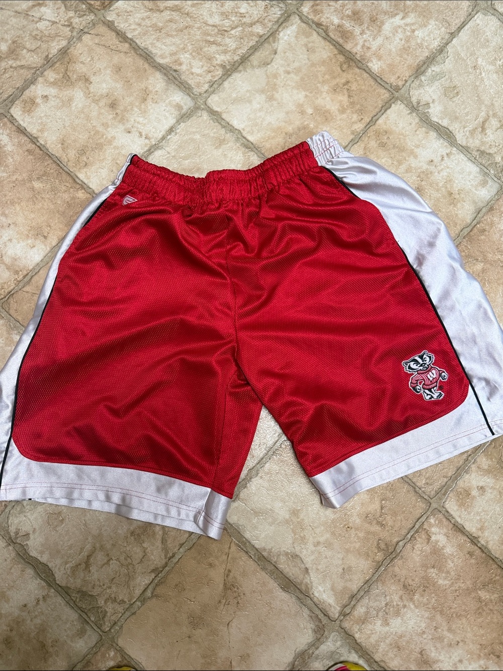 Colosseum Red Athletic Mesh Shorts with White Side Panels